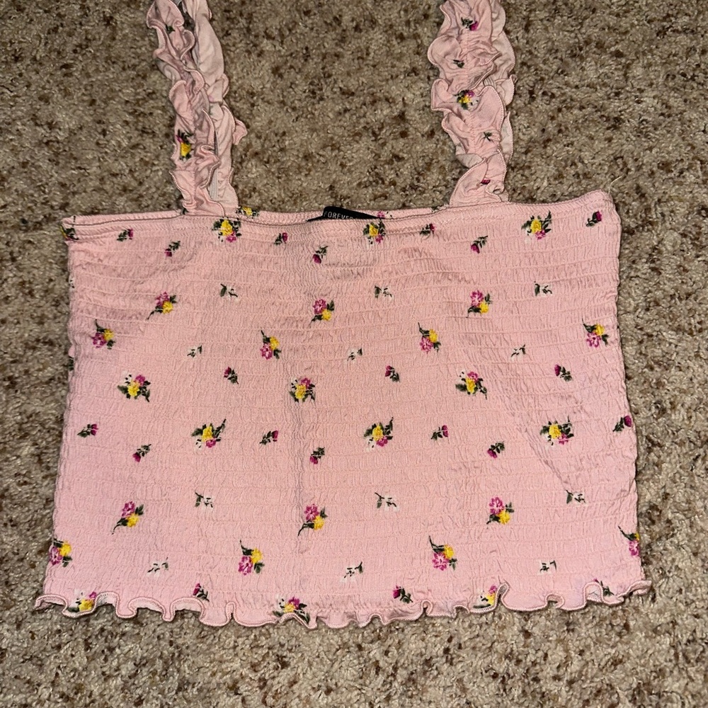 Forever 21 Light Pink Floral Top